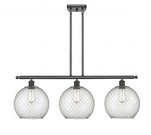 Farmhouse Chicken Wire - 3 Light - 37 inch - Oil Rubbed Bronze - Stem hung - Island Light (3442|516-3I-OB-G122-10CSN)