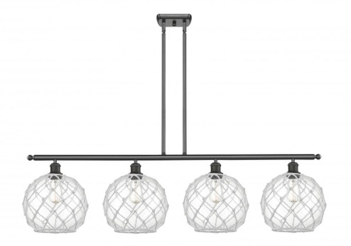 Farmhouse Rope - 4 Light - 48 inch - Oil Rubbed Bronze - Cord hung - Island Light (3442|516-4I-OB-G122-10RW-LED)