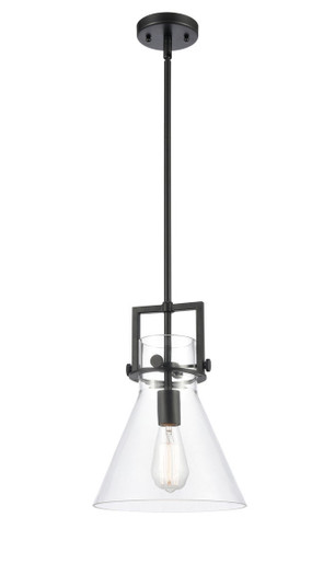 Newton Cone - 1 Light - 10 inch - Matte Black - Stem Hung - Mini Pendant (3442|411-1S-BK-10CL)