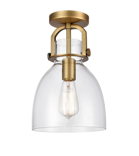 Newton Bell - 1 Light - 8 inch - Brushed Brass - Flush Mount (3442|412-1F-BB-8CL)