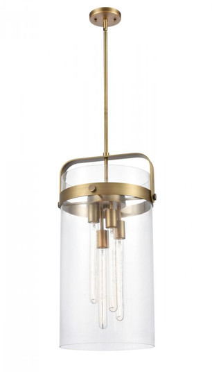 Pilaster - 4 Light - 13 inch - Brushed Brass - Cord hung - Pendant (3442|413-4S-BB-12CL)