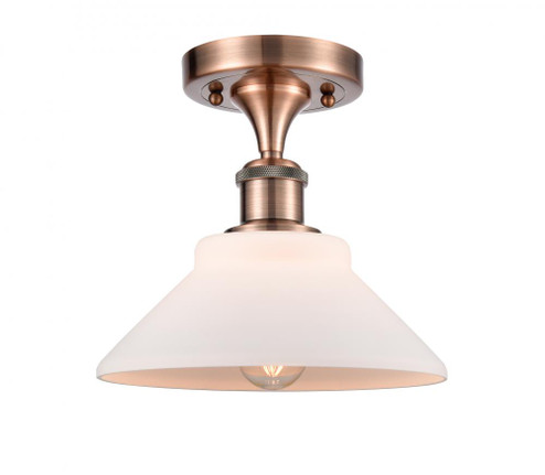 Orwell - 1 Light - 8 inch - Antique Copper - Semi-Flush Mount (3442|516-1C-AC-G131-LED)