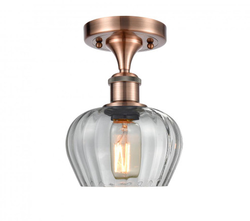 Fenton - 1 Light - 7 inch - Antique Copper - Semi-Flush Mount (3442|516-1C-AC-G92)