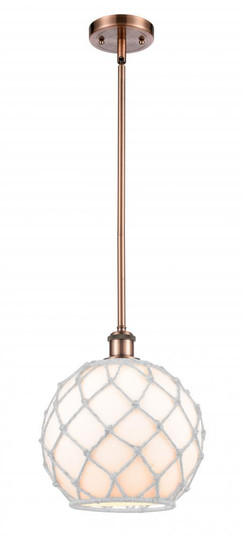 Farmhouse Rope - 1 Light - 10 inch - Antique Copper - Mini Pendant (3442|516-1S-AC-G121-10RW)