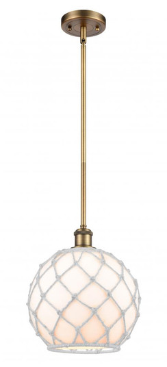 Farmhouse Rope - 1 Light - 10 inch - Brushed Brass - Mini Pendant (3442|516-1S-BB-G121-10RW)