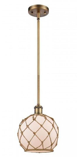 Farmhouse Rope - 1 Light - 8 inch - Brushed Brass - Mini Pendant (3442|516-1S-BB-G121-8RB-LED)