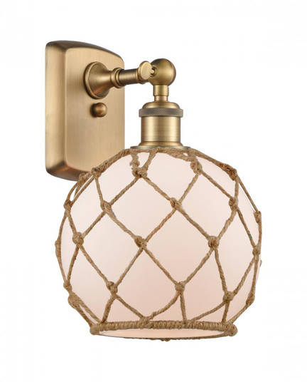 Farmhouse Rope - 1 Light - 8 inch - Brushed Brass - Sconce (3442|516-1W-BB-G121-8RB)