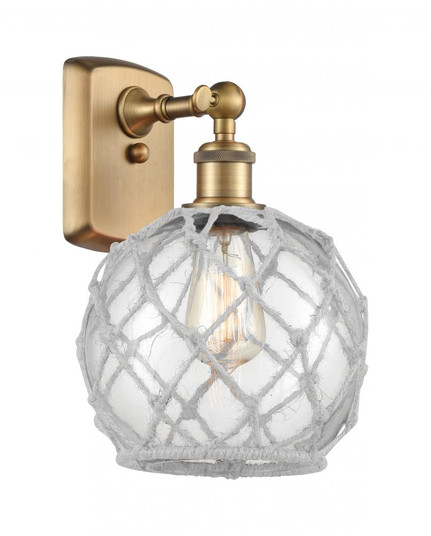 Farmhouse Rope - 1 Light - 8 inch - Brushed Brass - Sconce (3442|516-1W-BB-G122-8RW-LED)