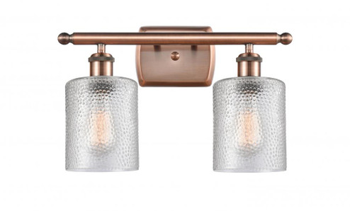 Cobbleskill - 2 Light - 15 inch - Antique Copper - Bath Vanity Light (3442|516-2W-AC-G112-LED)
