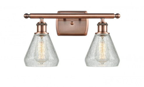 Conesus - 2 Light - 16 inch - Antique Copper - Bath Vanity Light (3442|516-2W-AC-G275)