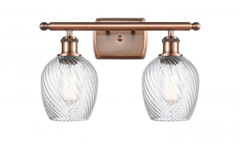 Salina - 2 Light - 16 inch - Antique Copper - Bath Vanity Light (3442|516-2W-AC-G292-LED)