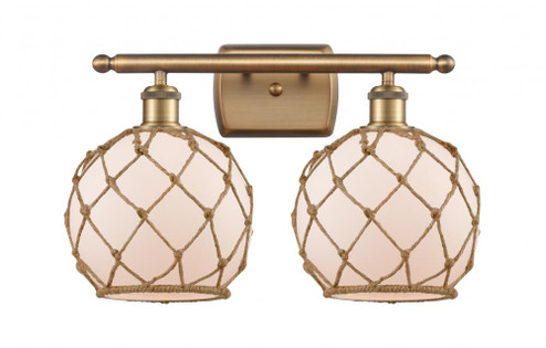 Farmhouse Rope - 2 Light - 18 inch - Brushed Brass - Bath Vanity Light (3442|516-2W-BB-G121-8RB)