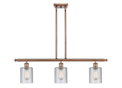 Cobbleskill - 3 Light - 36 inch - Antique Copper - Stem hung - Island Light (3442|516-3I-AC-G112-LED)
