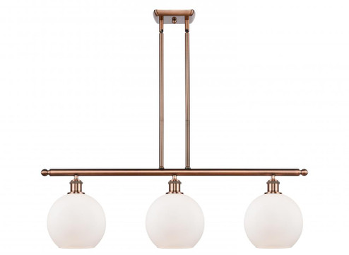 Athens - 3 Light - 36 inch - Antique Copper - Stem hung - Island Light (3442|516-3I-AC-G121)