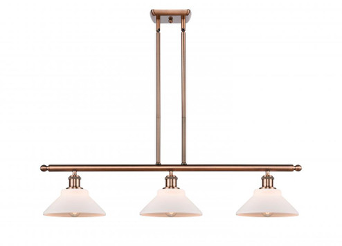 Orwell - 3 Light - 36 inch - Antique Copper - Stem hung - Island Light (3442|516-3I-AC-G131-LED)