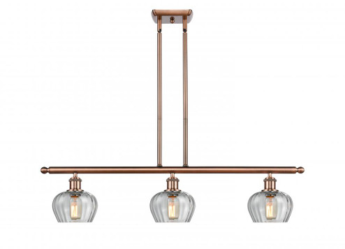 Fenton - 3 Light - 36 inch - Antique Copper - Stem hung - Island Light (3442|516-3I-AC-G92)