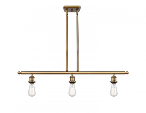 Bare Bulb - 3 Light - 36 inch - Brushed Brass - Stem hung - Island Light (3442|516-3I-BB)