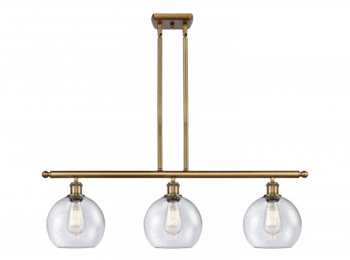 Athens - 3 Light - 36 inch - Brushed Brass - Stem hung - Island Light (3442|516-3I-BB-G124-LED)