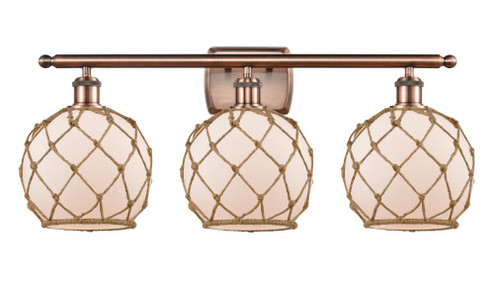 Farmhouse Rope - 3 Light - 28 inch - Antique Copper - Bath Vanity Light (3442|516-3W-AC-G121-8RB)