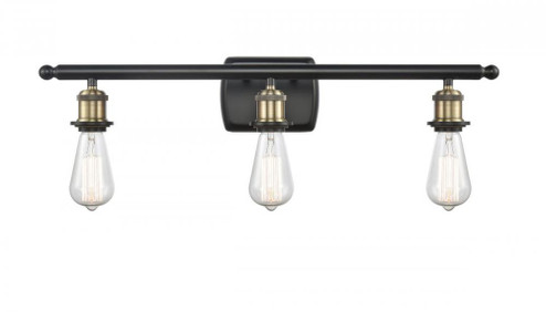 Bare Bulb - 3 Light - 26 inch - Black Antique Brass - Bath Vanity Light (3442|516-3W-BAB-LED)