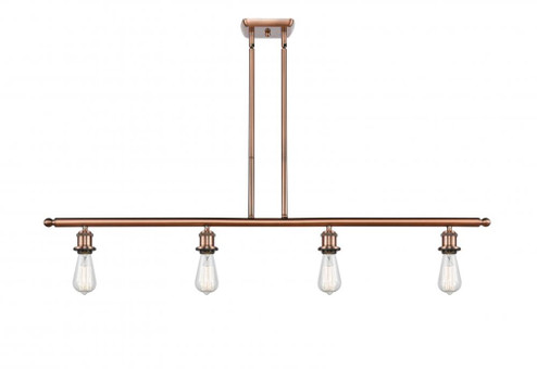 Bare Bulb - 4 Light - 48 inch - Antique Copper - Stem hung - Island Light (3442|516-4I-AC-LED)