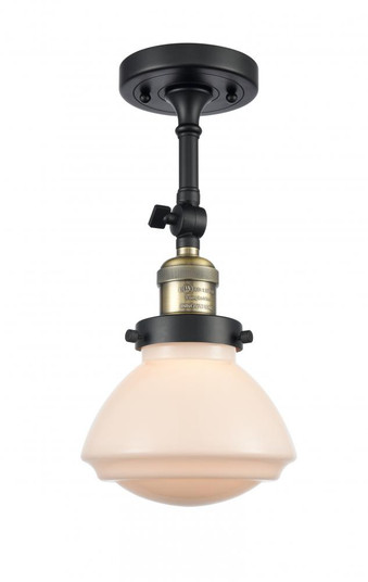 Olean - 1 Light - 7 inch - Black Antique Brass - Adjustable Semi-Flush Mount (3442|201F-BAB-G321-LED)