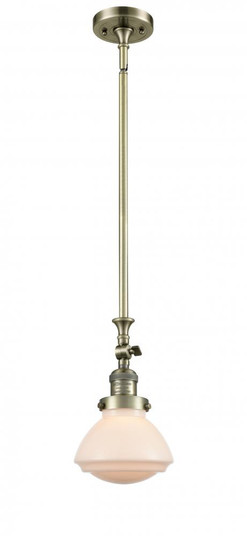 Olean - 1 Light - 7 inch - Antique Brass - Stem Hung - Adjustable Mini Pendant (3442|206-AB-G321-LED)