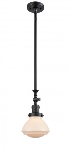 Olean - 1 Light - 7 inch - Matte Black - Stem Hung - Adjustable Mini Pendant (3442|206-BK-G321)