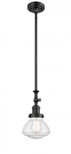 Olean - 1 Light - 7 inch - Matte Black - Stem Hung - Adjustable Mini Pendant (3442|206-BK-G324-LED)