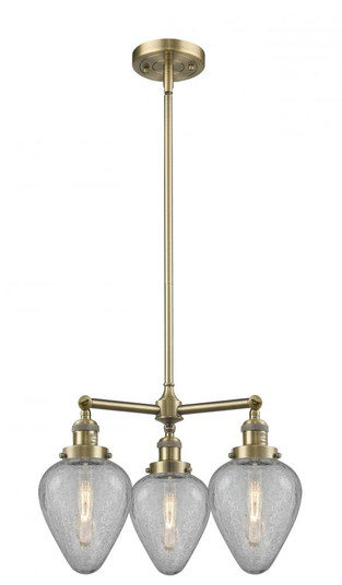 Geneseo - 3 Light - 26 inch - Antique Brass - Stem Hung - Chandelier (3442|207-AB-G165-LED)