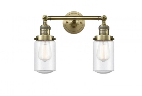 Dover - 2 Light - 14 inch - Antique Brass - Adjustable Bath Vanity Light (3442|208-AB-G314-LED)