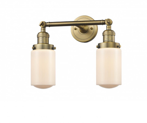 Dover - 2 Light - 14 inch - Brushed Brass - Adjustable Bath Vanity Light (3442|208-BB-G311-LED)
