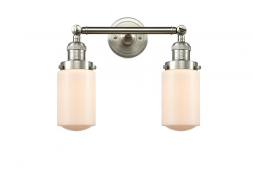 Dover - 2 Light - 14 inch - Brushed Satin Nickel - Adjustable Bath Vanity Light (3442|208-SN-G311-LED)