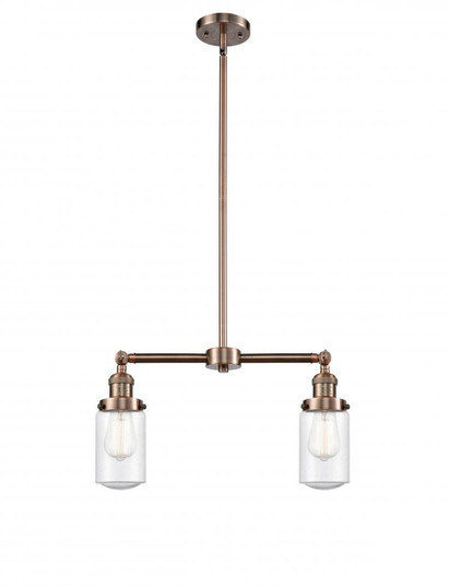 Dover - 2 Light - 21 inch - Antique Copper - Stem Hung - Island Light (3442|209-AC-G314-LED)