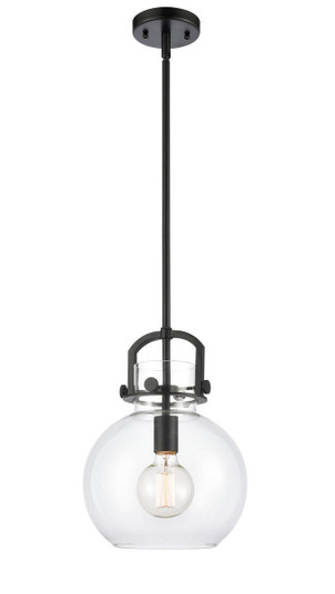Newton Sphere - 1 Light - 10 inch - Matte Black - Stem Hung - Mini Pendant (3442|410-1S-BK-10CL-LED)