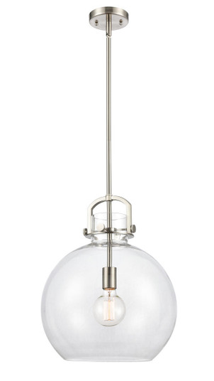 Newton Sphere - 1 Light - 14 inch - Brushed Satin Nickel - Stem hung - Pendant (3442|410-1S-SN-14CL)