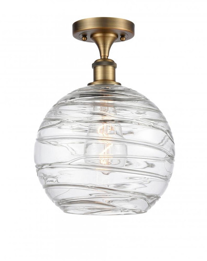 Athens Deco Swirl - 1 Light - 10 inch - Brushed Brass - Semi-Flush Mount (3442|516-1C-BB-G1213-10)