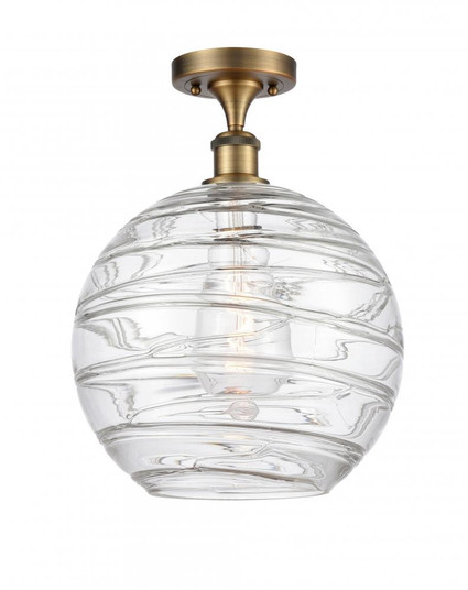 Athens Deco Swirl - 1 Light - 12 inch - Brushed Brass - Semi-Flush Mount (3442|516-1C-BB-G1213-12)
