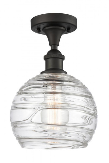 Athens Deco Swirl - 1 Light - 8 inch - Oil Rubbed Bronze - Semi-Flush Mount (3442|516-1C-OB-G1213-8)