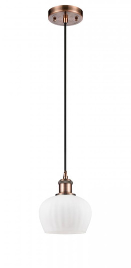 Fenton - 1 Light - 7 inch - Antique Copper - Cord hung - Mini Pendant (3442|516-1P-AC-G91)
