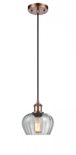 Fenton - 1 Light - 7 inch - Antique Copper - Cord hung - Mini Pendant (3442|516-1P-AC-G92-LED)