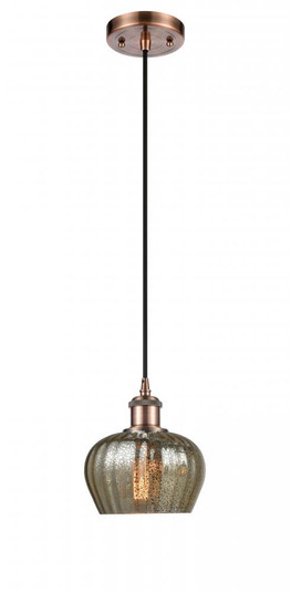 Fenton - 1 Light - 7 inch - Antique Copper - Cord hung - Mini Pendant (3442|516-1P-AC-G96-LED)