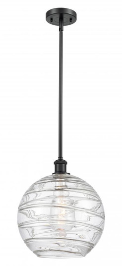 Athens Deco Swirl - 1 Light - 12 inch - Matte Black - Mini Pendant (3442|516-1S-BK-G1213-12-LED)