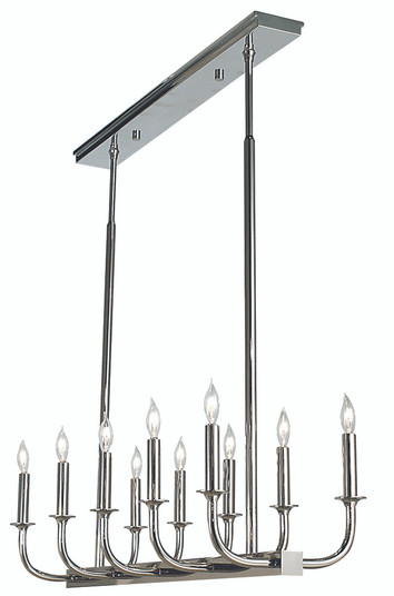 10-Light Polished Silver Moderne Dining Chandelier (84|1059 PS)