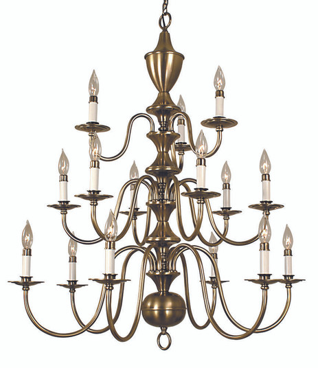 15-Light Antique Brass Jamestown Foyer Chandelier (84|2527 AB)