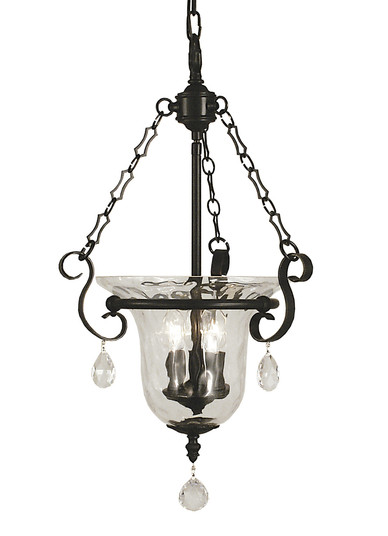 3-Light Matte Black Carcassonne Foyer Chandelier (84|2917 MBLACK)