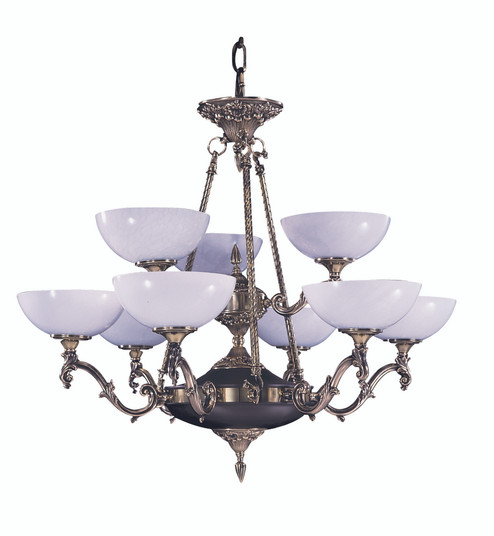 9-Light French Brass Napoleonic Dining Chandelier (84|8409 FB)