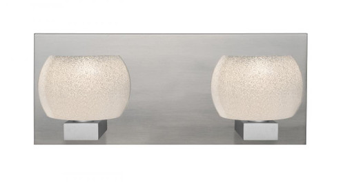 Besa, Keno Vanity, White Sand, Satin Nickel Finish, 2x3W LED (127|2WF-KENOWH-LED-SN)