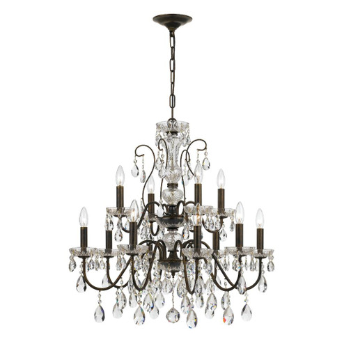 Butler 12 Light Swarovski Strass Crystal English Bronze Chandelier (205|3029-EB-CL-S)