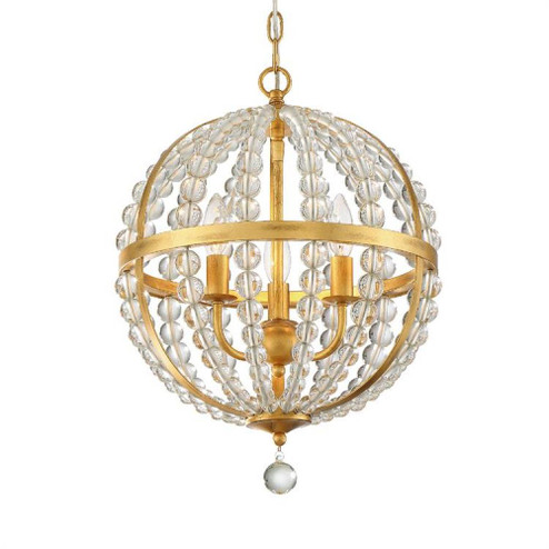 Roxy 3 Light Antique Gold Mini Chandelier (205|ROX-A9003-GA)